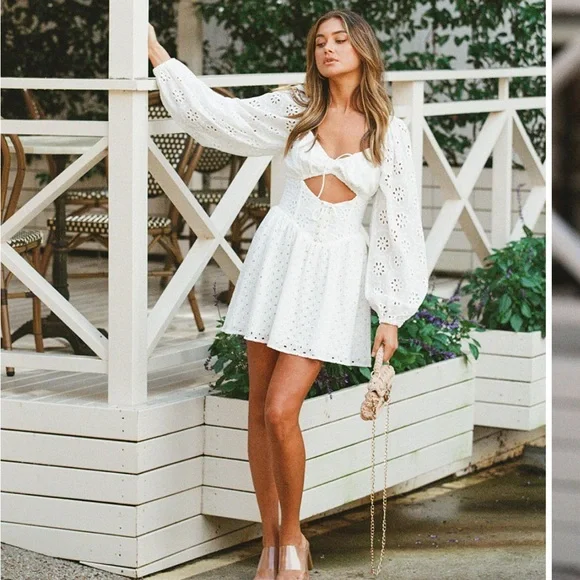 Saboskirt Luxe Leyton Eyelet Mini Dress - Picture 7 of 14